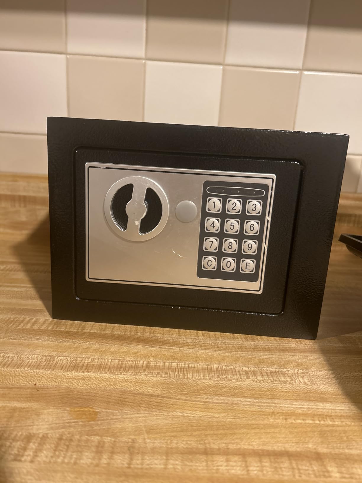 Yuanshikj Small Steel Security Safe Box with Keypad,Key;0.23 CuFt, Black | Electronic Digital Secure,9.1